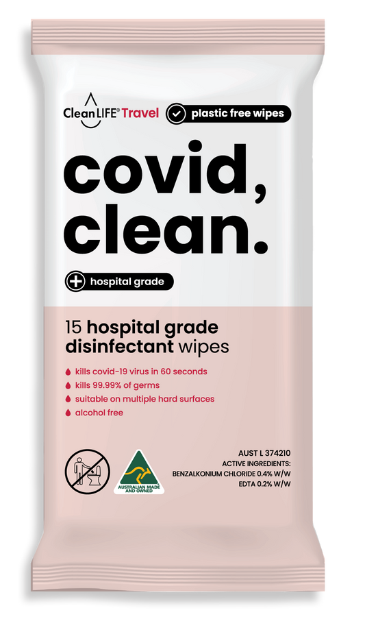 covid, clean. 15 packs hospital grade disinfectant wipes