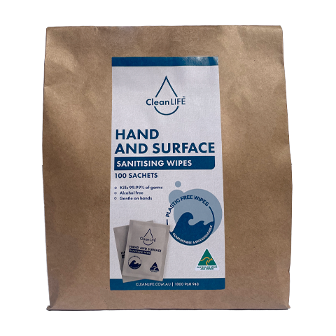 CleanLIFE Hand and surface wipes satchet