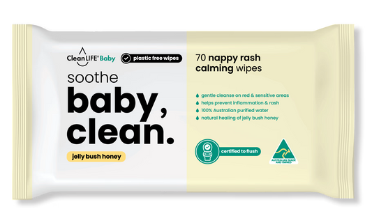 CleanLIFE - soothe baby clean wipes with 70 wipes hat helps to reduce the nappy rash calming wipes