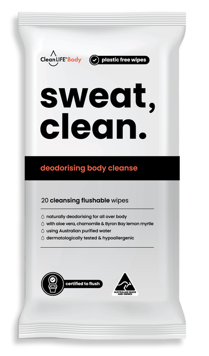 sweat, clean.