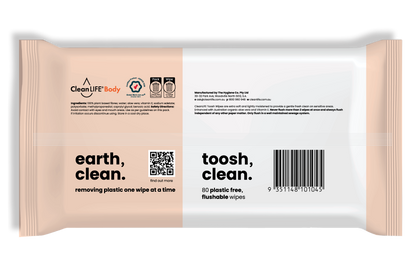 Toosh Cleaner toosh, clean. | gentle on bum flushable wipes – CleanLIFE®