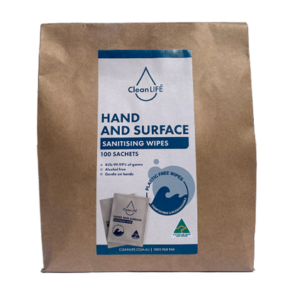 CleanLIFE Hand and surface wipes satchet